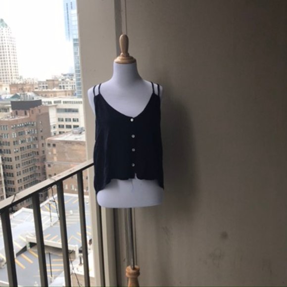 Windsor Strappy oversized Navy Blue Sleeveless top - Picture 3 of 10